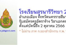 โรงเรียนสุรนารีวิทยา 2 รับสมัครครูอัตราจ้าง วิชาเอกดนตรี