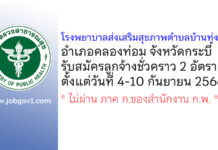 โรงพยาบาลส่งเสริมสุขภาพตำบลบ้านทุ่งครก รับสมัครลูกจ้างชั่วคราว 2 อัตรา