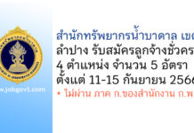 สำนักทรัพยากรน้ำบาดาล เขต 1 ลำปาง รับสมัครลูกจ้างชั่วคราว 5 อัตรา