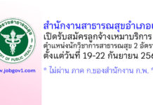 สำนักงานสาธารณสุขอำเภอเถิน รับสมัครลูกจ้างเหมาบริการ ตำแหน่งนักวิชาการสาธารณสุข 2 อัตรา