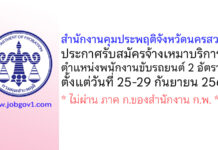 สำนักงานคุมประพฤติจังหวัดนครสวรรค์ รับสมัครจ้างเหมาบริการ ตำแหน่งพนักงานขับรถยนต์ 2 อัตรา