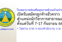 โรงพยาบาลส่งเสริมสุขภาพตำบลบ้านป่าผึ้ง รับสมัครลูกจ้างชั่วคราว ตำแหน่งนักวิชาการสาธารณสุข