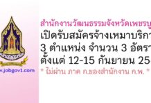 สำนักงานวัฒนธรรมจังหวัดเพชรบูรณ์ รับสมัครจ้างเหมาบริการ 3 อัตรา