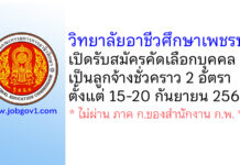 วิทยาลัยอาชีวศึกษาเพชรบุรี รับสมัครคัดเลือกบุคคลเป็นลูกจ้างชั่วคราว 2 อัตรา