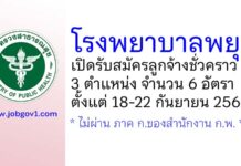 โรงพยาบาลพยุห์ รับสมัครลูกจ้างชั่วคราว 3 ตำแหน่ง 6 อัตรา