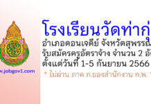 โรงเรียนวัดท่ากุ่ม รับสมัครครูอัตราจ้าง 2 อัตรา
