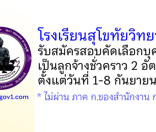โรงเรียนสุโขทัยวิทยาคม รับสมัครสอบคัดเลือกบุคคลเป็นลูกจ้างชั่วคราว 2 อัตรา