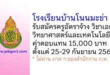 โรงเรียนบ้านโนนมะข่า รับสมัครครูอัตราจ้าง วิชาเอกวิทยาศาสตร์และเทคโนโลยี
