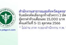 สำนักงานสาธารณสุขจังหวัดอุดรธานี รับสมัครคัดเลือกลูกจ้างชั่วคราว 2 อัตรา
