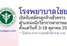 โรงพยาบาลไชยา รับสมัครลูกจ้างชั่วคราว ตำแหน่งนักวิชาการสาธารณสุข