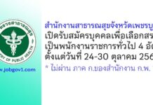 สำนักงานสาธารณสุขจังหวัดเพชรบูรณ์ รับสมัครบุคคลเพื่อเลือกสรรเป็นพนักงานราชการทั่วไป 4 อัตรา