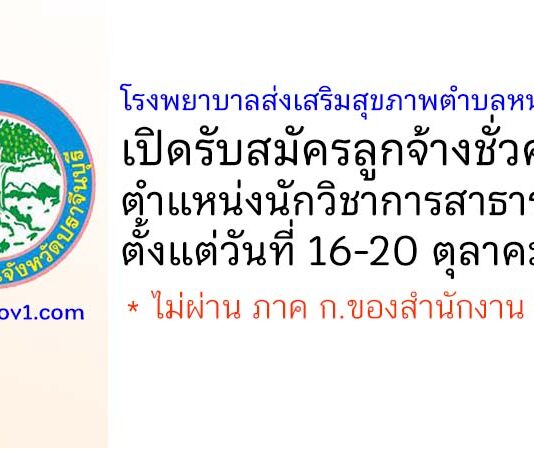 โรงพยาบาลส่งเสริมสุขภาพตำบลหนองกี่ รับสมัครลูกจ้างชั่วคราว ตำแหน่งนักวิชาการสาธารณสุข