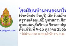 โรงเรียนบ้านหนองนาใน รับสมัครครูรายเดือนแก้ปัญหาสถานศึกษาขาดแคลนขั้นวิกฤต วิชาเอกปฐมวัย