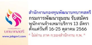 สำนักงานกองทุนพัฒนาบทบาทสตรี รับสมัครพนักงานจ้างเหมาบริการ 6 ตำแหน่ง 13 อัตรา