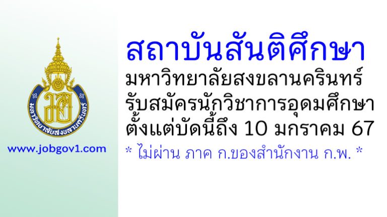 สถาบันสันติศึกษา มหาวิทยาลัยสงขลานครินทร์ รับสมัครตำแหน่งนักวิชาการอุดมศึกษา