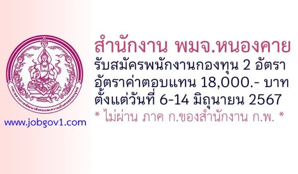 สำนักงาน พมจ.หนองคาย รับสมัครบุคคลเพื่อเลือกสรรเป็นพนักงานกองทุน 2 อัตรา