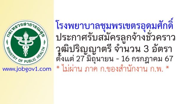 โรงพยาบาลชุมพรเขตรอุดมศักดิ์ รับสมัครลูกจ้างชั่วคราว 3 อัตรา