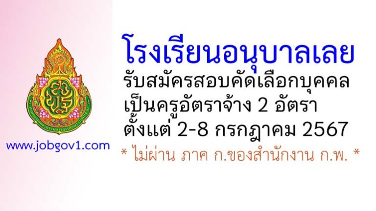 โรงเรียนอนุบาลเลย รับสมัครครูอัตราจ้าง 2 อัตรา