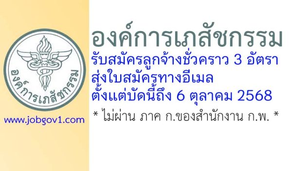 องค์การเภสัชกรรม รับสมัครลูกจ้างชั่วคราว 3 อัตรา