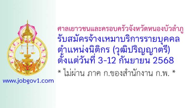 ศาลเยาวชนและครอบครัวจังหวัดหนองบัวลำภู รับสมัครจ้างเหมาบริการรายบุคคล ตำแหน่งนิติกร