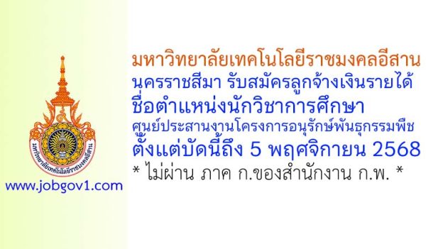 มหาวิทยาลัยเทคโนโลยีราชมงคลอีสาน นครราชสีมา รับสมัครลูกจ้างเงินรายได้ ตำแหน่งนักวิชาการศึกษา