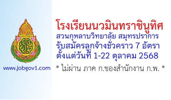 โรงเรียนนวมินทราชินูทิศ สวนกุหลาบวิทยาลัย สมุทรปราการ รับสมัครลูกจ้างชั่วคราว 7 อัตรา