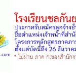 โรงเรียนชลกันยานุกูล รับสมัครลูกจ้างชั่วคราว ตำแหน่งเจ้าหน้าที่สำนักงานโครงการหลักสูตรภาคภาษาอังกฤษ