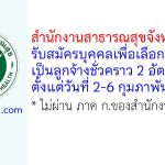 สำนักงานสาธารณสุขจังหวัดพะเยา รับสมัครบุคคลเพื่อเลือกสรรเป็นลูกจ้างชั่วคราว 2 อัตรา