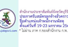 สำนักงานประชาสัมพันธ์จังหวัดบุรีรัมย์ รับสมัครลูกจ้างชั่วคราว ตำแหน่งเจ้าพนักงานพัสดุ