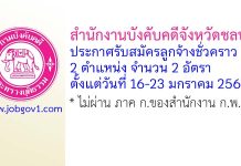 สำนักงานบังคับคดีจังหวัดชลบุรี รับสมัครลูกจ้างชั่วคราว 2 อัตรา