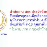 สำนักงาน สกร.ประจำจังหวัดชุมพร รับสมัครบุคคลเพื่อเลือกสรรเป็นพนักงานราชการทั่วไป 4 อัตรา