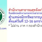 สำนักงานสาธารณสุขจังหวัดเชียงราย รับสมัครพนักงานกระทรวงสาธารณสุขทั่วไป ตำแหน่งนักทรัพยากรบุคคล