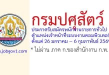 กรมปศุสัตว์ รับสมัครพนักงานราชการทั่วไป ตำแหน่งเจ้าหน้าที่ระบบงานคอมพิวเตอร์