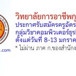 วิทยาลัยการอาชีพกุมภวาปี รับสมัครครูอัตราจ้าง กลุ่มวิชาคอมพิวเตอร์ธุรกิจ จำนวน 2 อัตรา