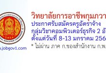 วิทยาลัยการอาชีพกุมภวาปี รับสมัครครูอัตราจ้าง กลุ่มวิชาคอมพิวเตอร์ธุรกิจ จำนวน 2 อัตรา
