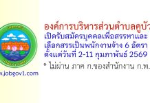 องค์การบริหารส่วนตำบลคูบัว รับสมัครบุคคลเพื่อสรรหาและเลือกสรรเป็นพนักงานจ้าง 6 อัตรา