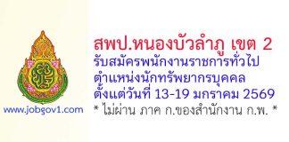 สพป.หนองบัวลำภู เขต 2 รับสมัครพนักงานราชการทั่วไป ตำแหน่งนักทรัพยากรบุคคล
