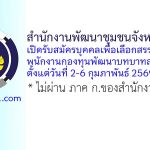 สำนักงานพัฒนาชุมชนจังหวัดราชบุรี รับสมัครบุคคลเพื่อเลือกสรรเป็นพนักงานกองทุนพัฒนาบทบาทสตรี 3 อัตรา