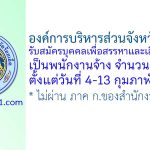 องค์การบริหารส่วนจังหวัดร้อยเอ็ด รับสมัครบุคคลเพื่อสรรหาและเลือกสรรเป็นพนักงานจ้าง 4 อัตรา