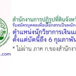 สำนักงานการปฏิรูปที่ดินจังหวัดศรีสะเกษ รับสมัครบุคคลเพื่อเลือกสรรเป็นพนักงานกองทุน ตำแหน่งนักวิชาการเงินและบัญชี