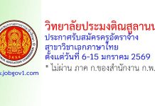 วิทยาลัยประมงติณสูลานนท์ รับสมัครครูอัตราจ้าง สาขาวิชาเอกภาษาไทย