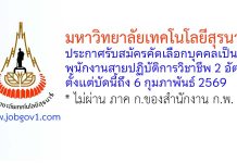 มหาวิทยาลัยเทคโนโลยีสุรนารี รับสมัครคัดเลือกบุคคลเป็นพนักงานสายปฏิบัติการวิชาชีพ 2 อัตรา