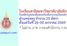 โรงเรียนสาธิตมหาวิทยาลัยวลัยลักษณ์ รับสมัครบุคคลเพื่อสอบคัดเลือกบรรจุเป็นพนักงาน ตำแหน่งครู 25 อัตรา