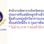 สำนักงานจัดหางานจังหวัดพระนครศรีอยุธยา รับสมัครลูกจ้างชั่วคราว ตำแหน่งนักวิชาการแรงงาน