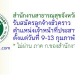 สำนักงานสาธารณสุขจังหวัดเชียงใหม่ รับสมัครลูกจ้างชั่วคราว ตำแหน่งเจ้าหน้าที่ประสานงานฯ