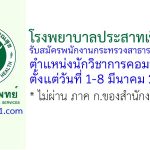 โรงพยาบาลประสาทเชียงใหม่ รับสมัครพนักงานกระทรวงสาธารณสุขทั่วไป ตำแหน่งนักวิชาการคอมพิวเตอร์
