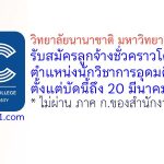 วิทยาลัยนานาชาติ มหาวิทยาลัยขอนแก่น รับสมัครลูกจ้างชั่วคราวโครงการ ตำแหน่งนักวิชาการอุดมศึกษา