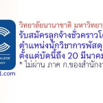 วิทยาลัยนานาชาติ มหาวิทยาลัยขอนแก่น รับสมัครลูกจ้างชั่วคราวโครงการ ตำแหน่งนักวิชาการพัสดุ