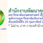 สำนักงานพัฒนาคุณภาพ มหาวิทยาลัยเกษตรศาสตร์ รับสมัครพนักงานมหาวิทยาลัยเงินรายได้ 2 อัตรา