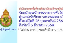 สำนักงานเขตพื้นที่การศึกษามัธยมศึกษาสุโขทัย รับสมัครพนักงานราชการทั่วไป ตำแหน่งนักวิชาการตรวจสอบภายใน